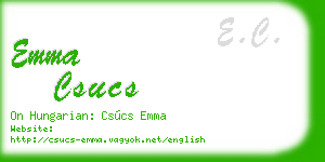 emma csucs business card